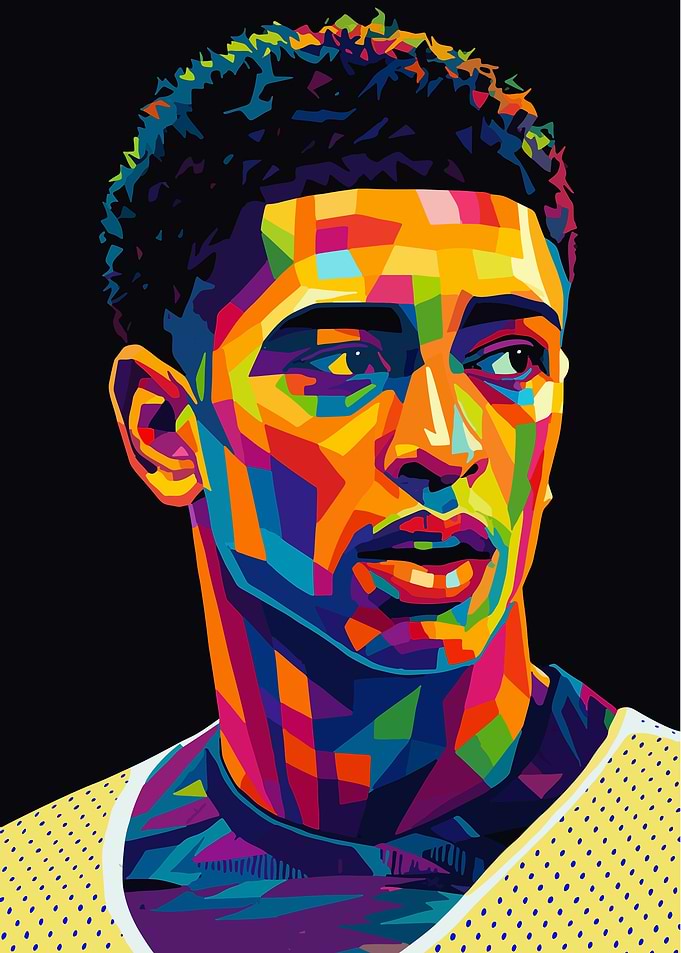 Colorful Portrait of a Basketball Player