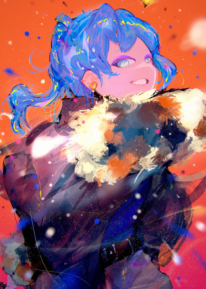 Anime Girl with Blue Hair