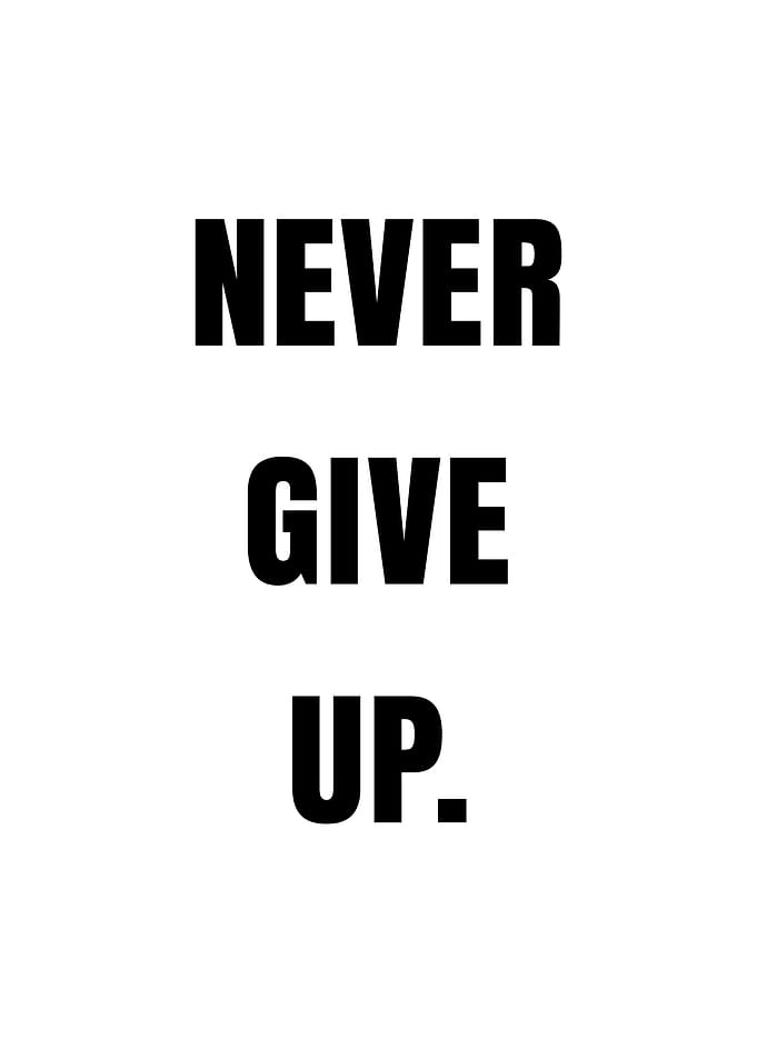 Never Give Up Text Art