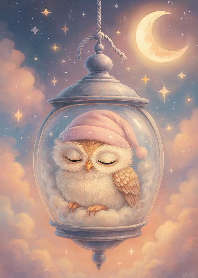 Sleeping Owl in Lantern