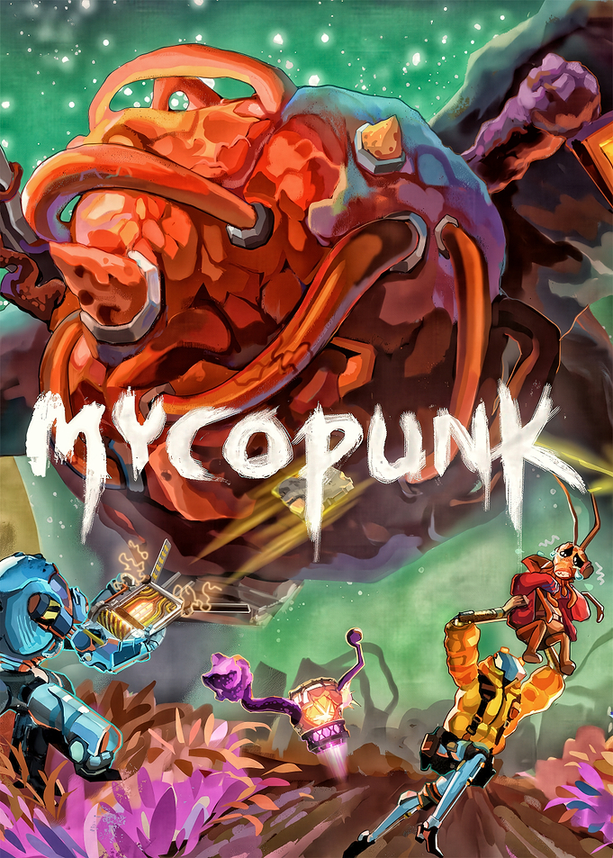 Mycopunk Illustration with Fungi and Characters