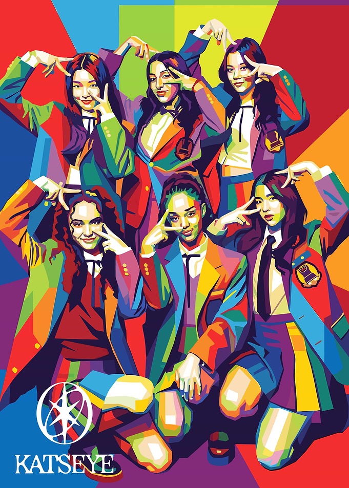 Katseye Pop Art Portrait