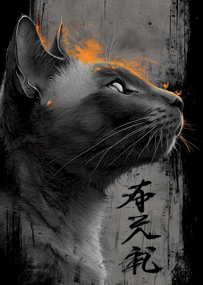Ukiyo Minimalism Cat
