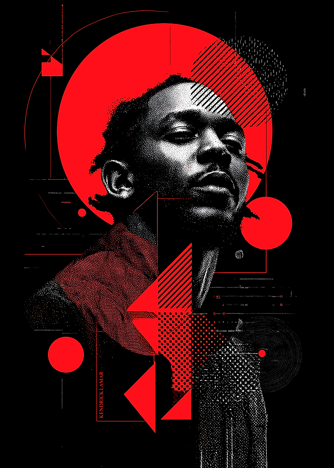 Kendrick Lamar Abstract Geometric Portrait