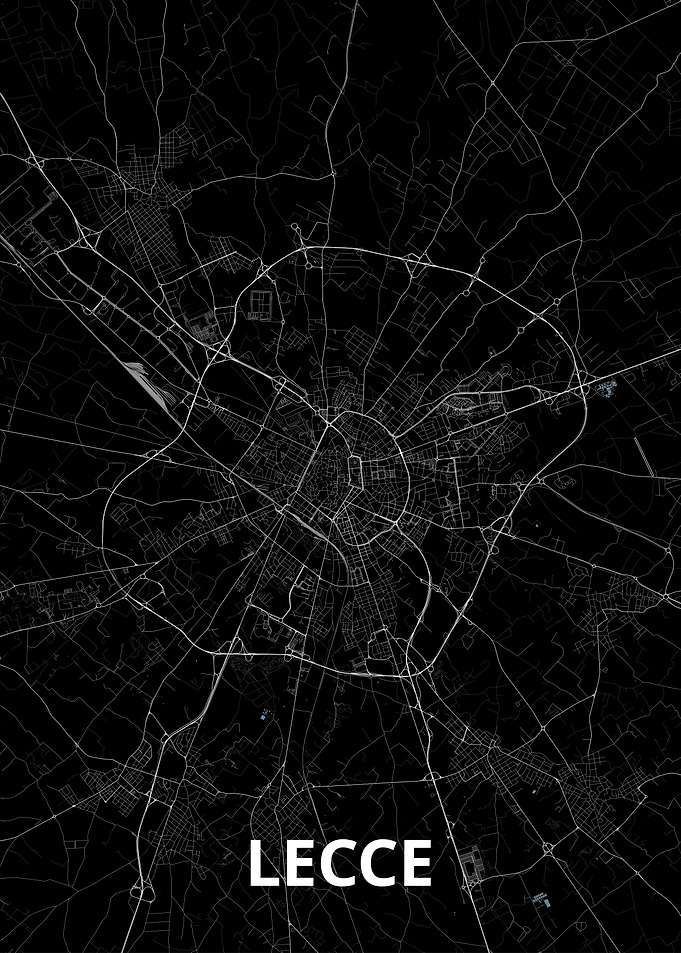 Lecce City Map - Dark