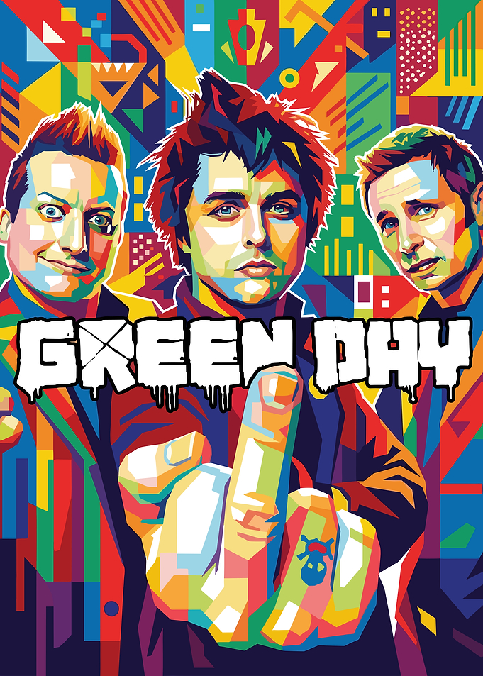 Green Day Band Pop Art Portrait