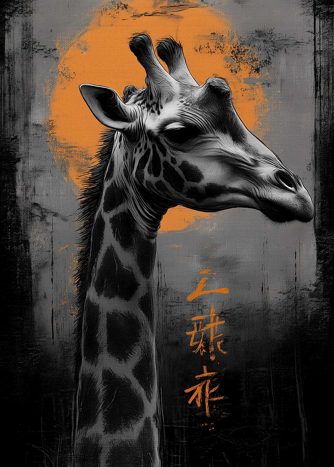 Ukiyo Minimalism Giraffe