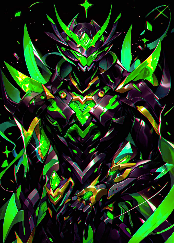Futuristic Green and Black Armor