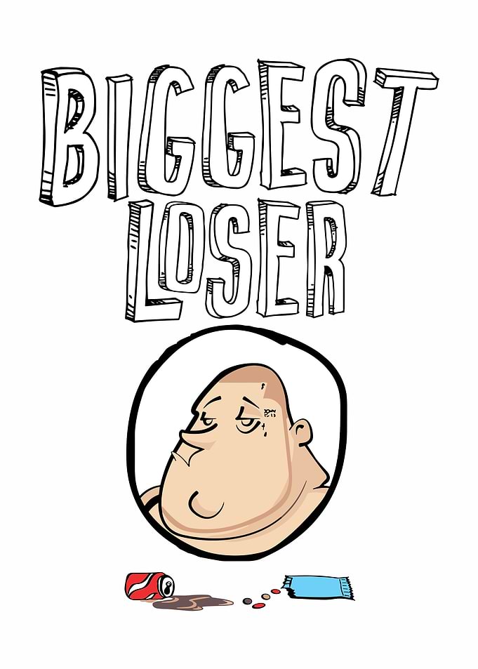 Biggest Loser Cartoon Illustration