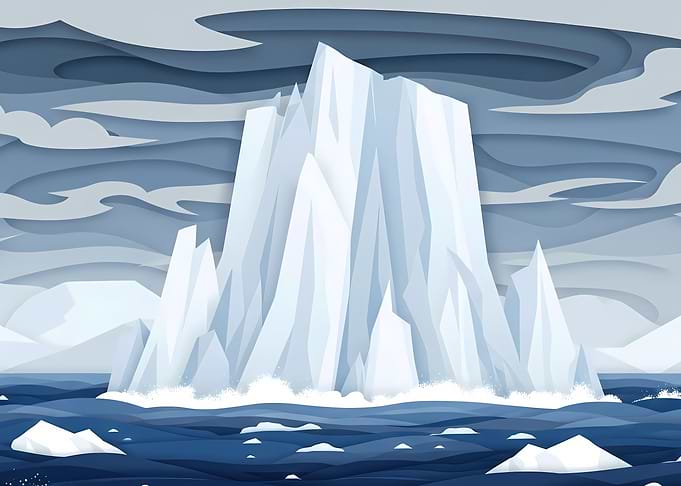 Iceberg in Arctic Ocean Illustration