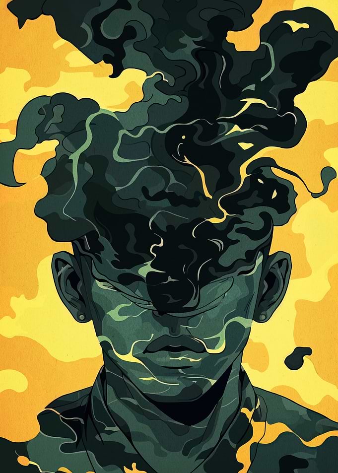 Abstract Portrait with Smoke