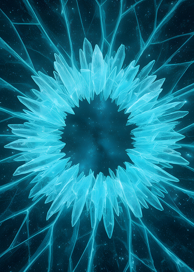 Abstract Blue Crystal Burst