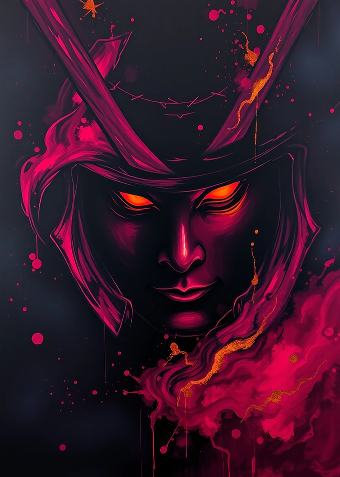 Samurai Warrior with Glowing Eyes