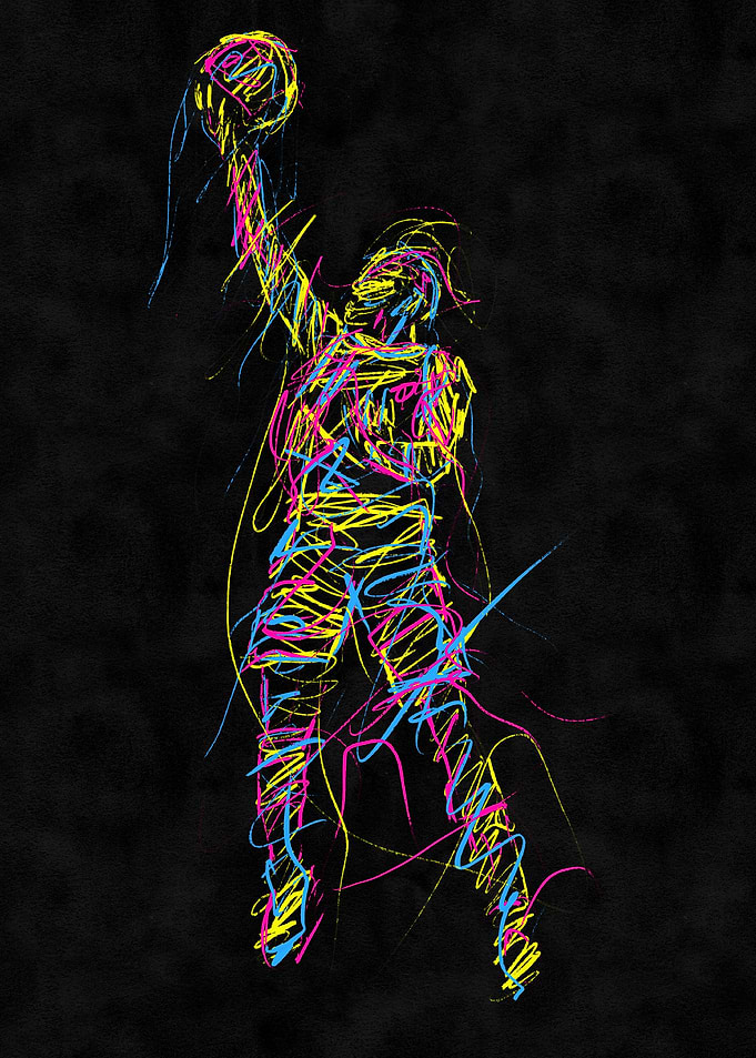 Basketball Player Abstract Art