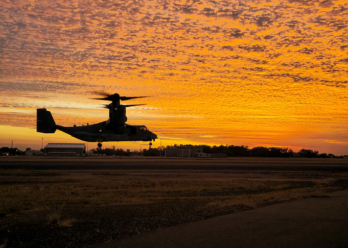USMC V-22 osprey at Sunset