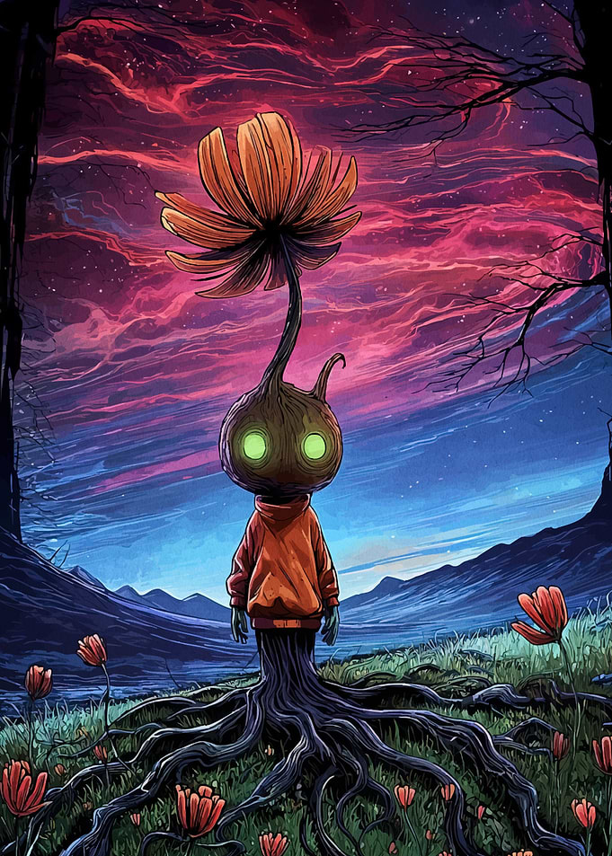 Mystical Flower Creature Landscape