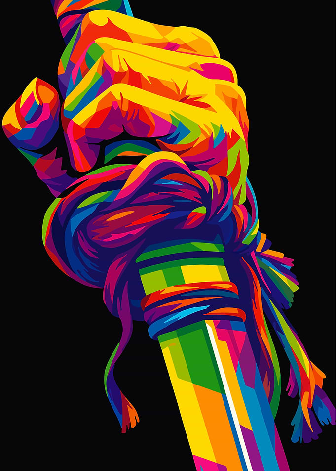 Colorful katana Illustration