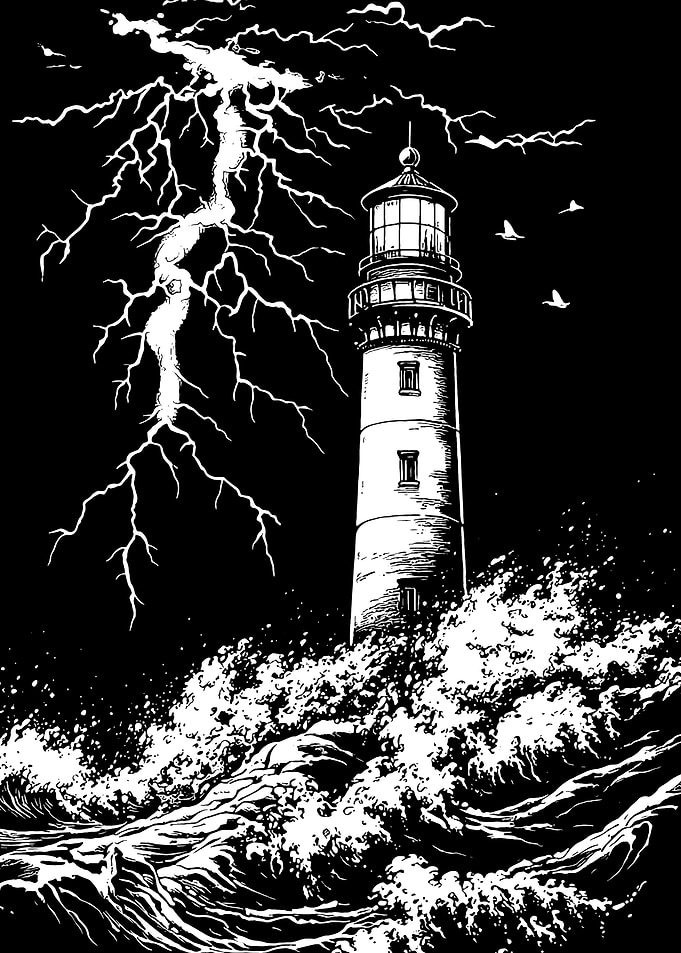 Lighthouse in Stormy Weather