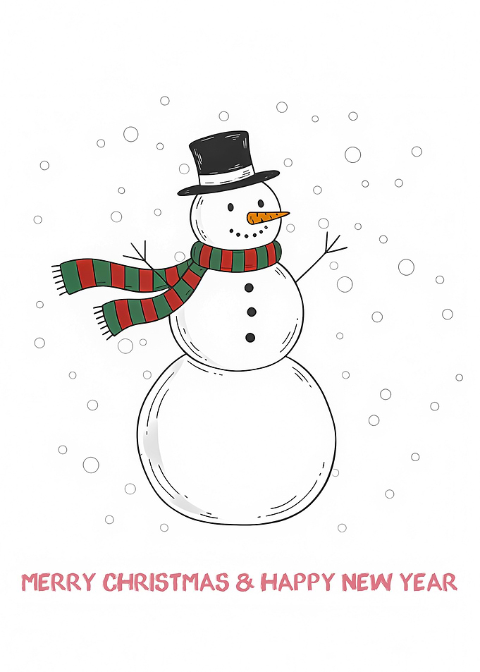 Merry Christmas Snowman Illustration