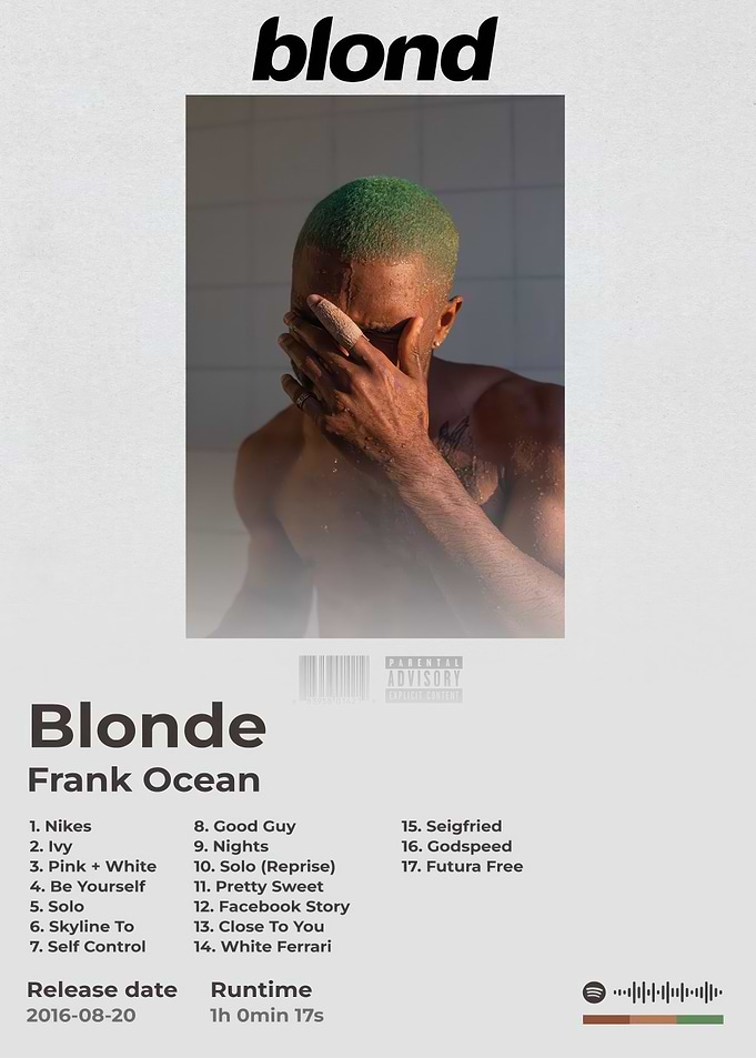 Frank Ocean Blonde Album Cover