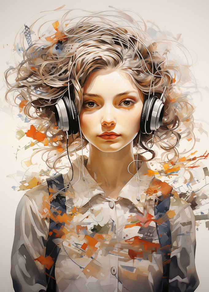 Girl with Headphones