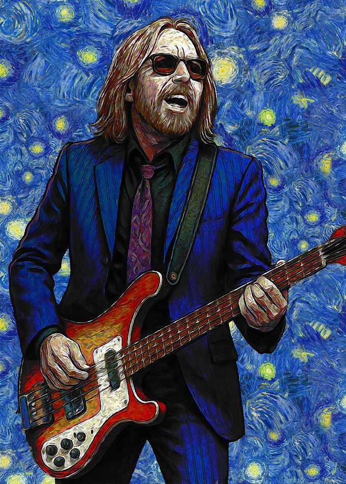 Tom Petty Starry Night Style Portrait
