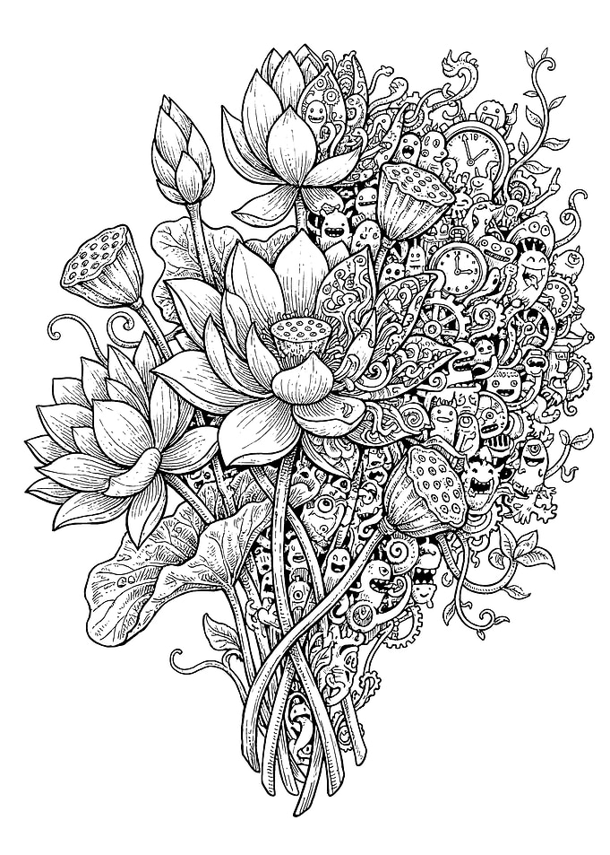 Lotus Doodle Art