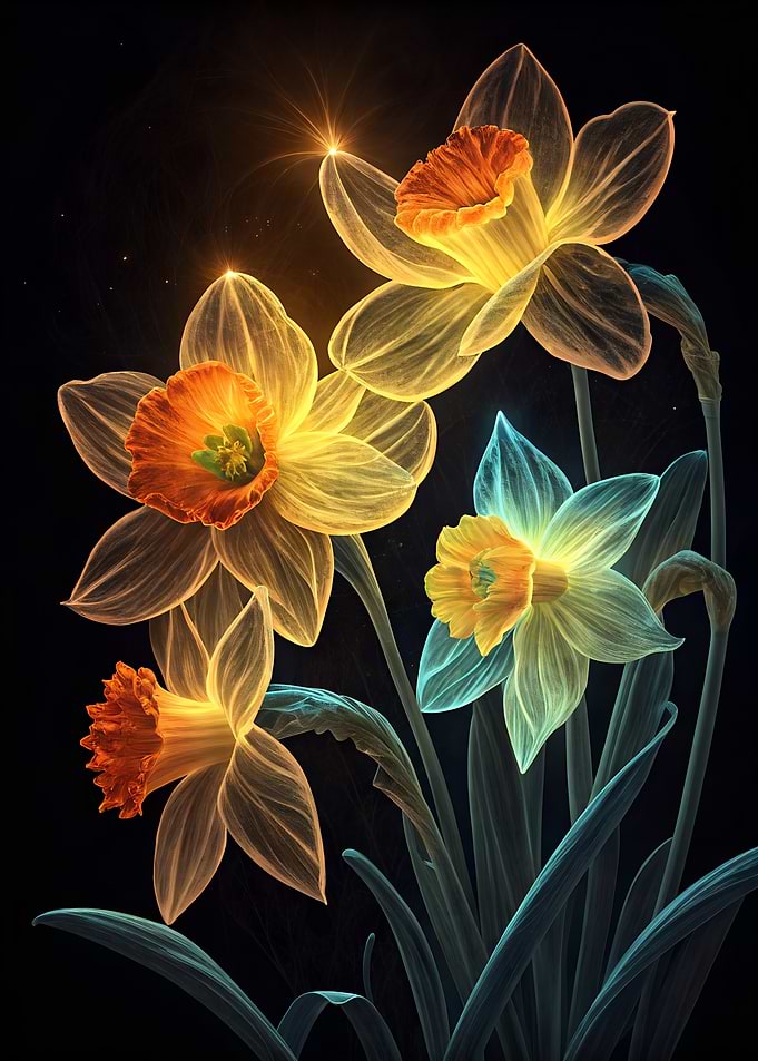 Glowing Daffodils