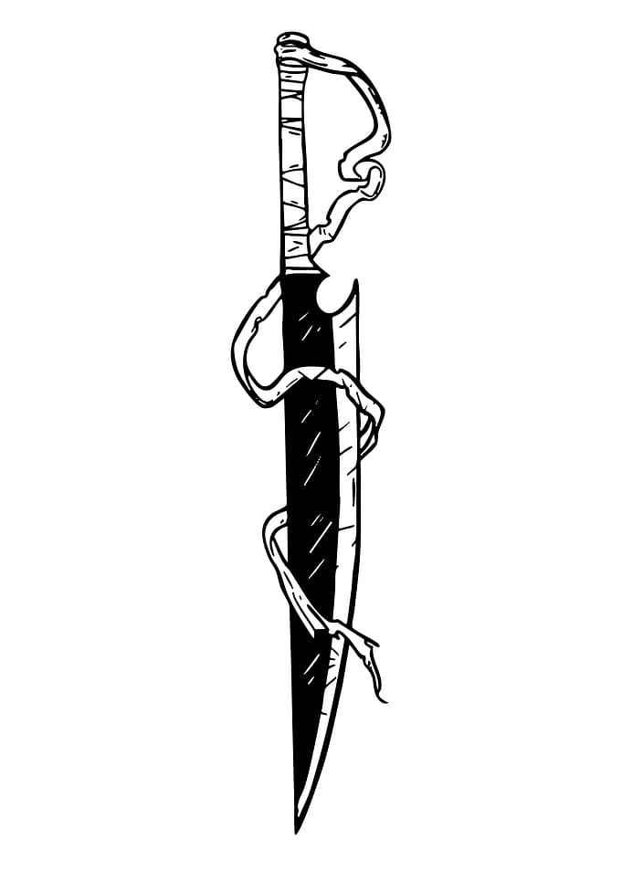 Black Sword with White Cloth