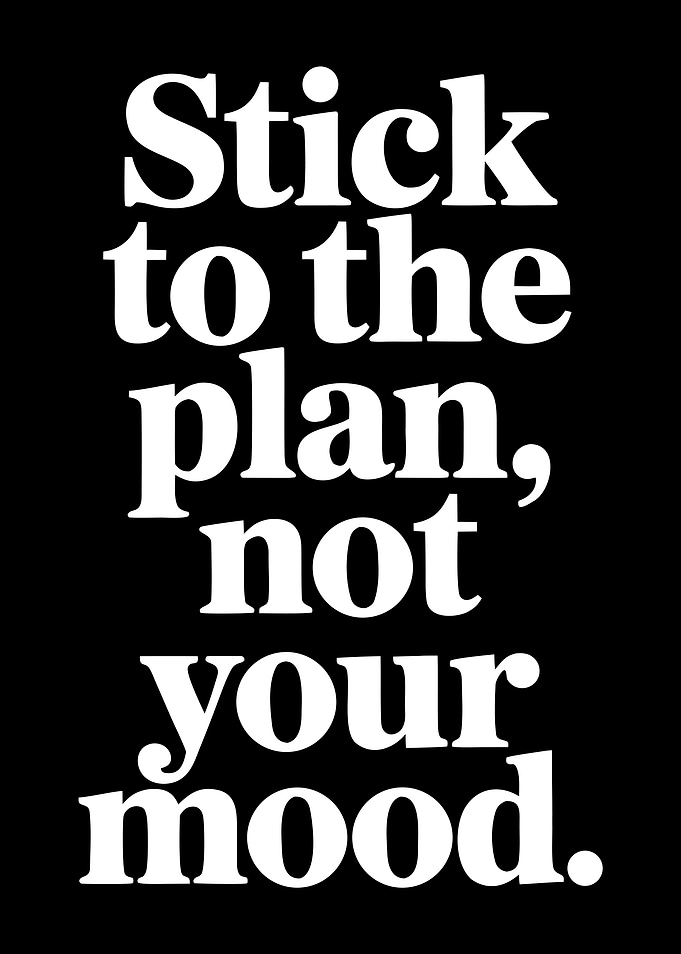 Stick To The Plan Not Your Mood Quote