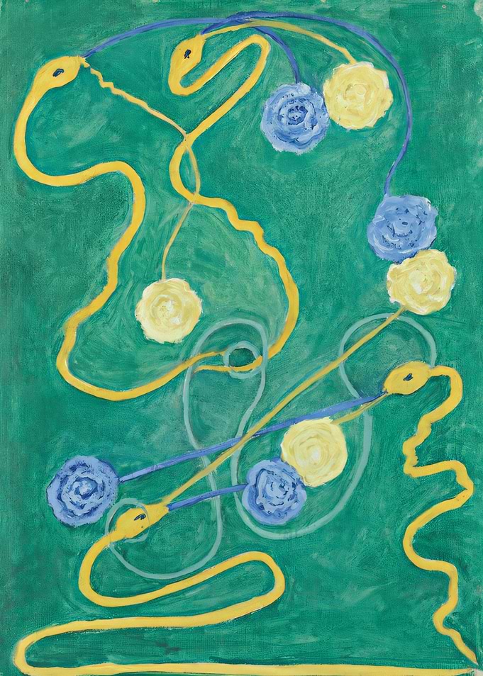 Snakes and Roses Abstract Painting