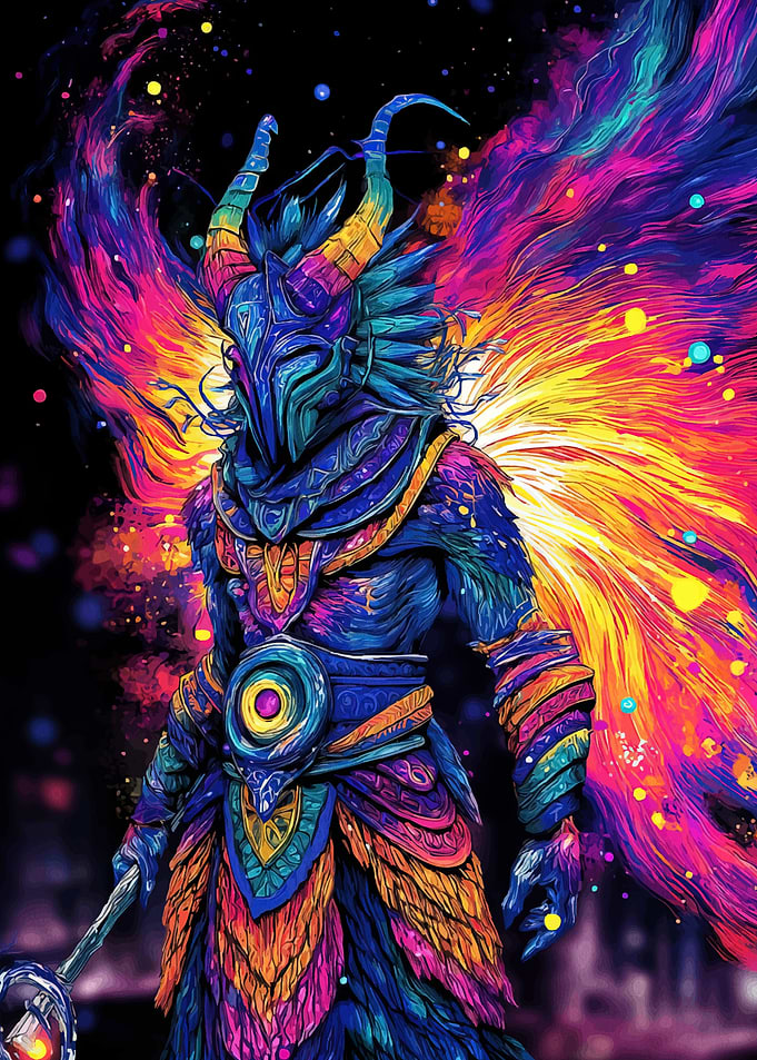 Colorful Horned Warrior