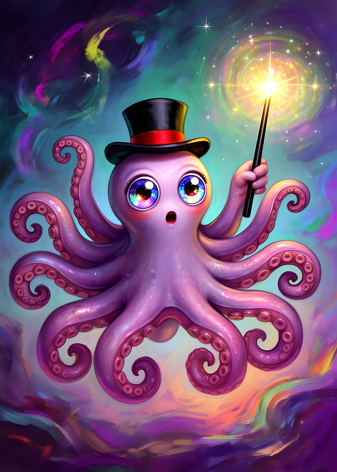 Magical Octopus with Top Hat