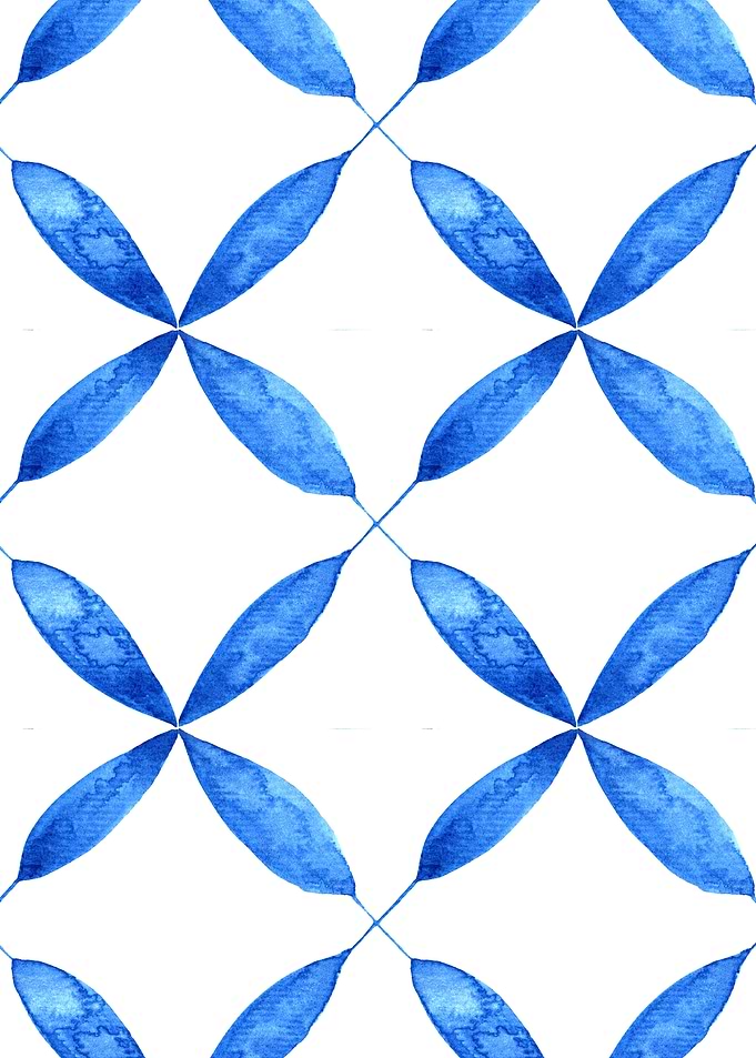 Blue Floral Watercolor Pattern