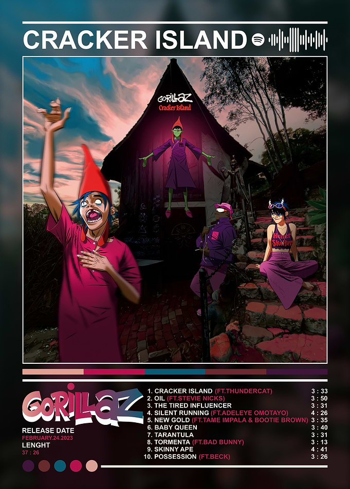 Gorillaz - Cracker Island Album Cover