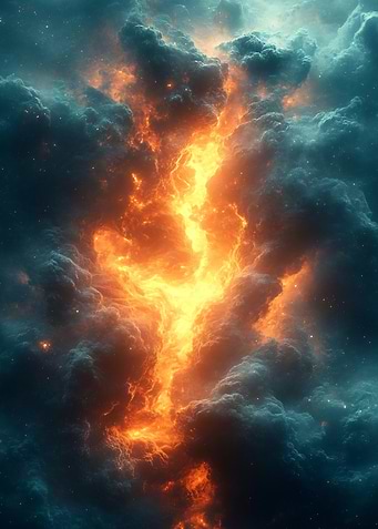 Fiery Nebula Cloudscape