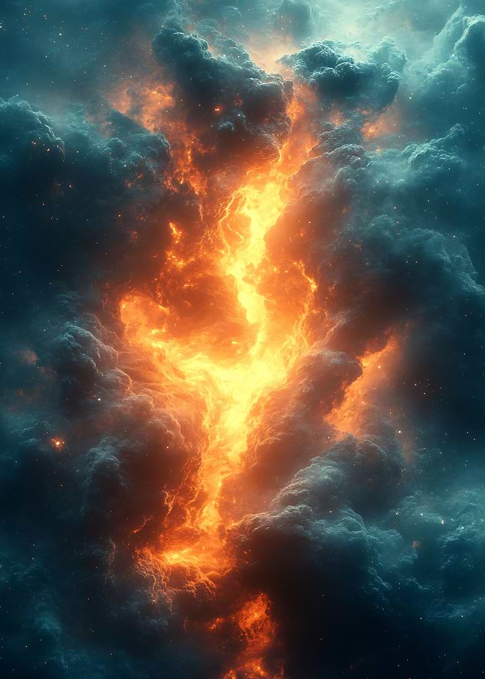 Fiery Nebula Cloudscape