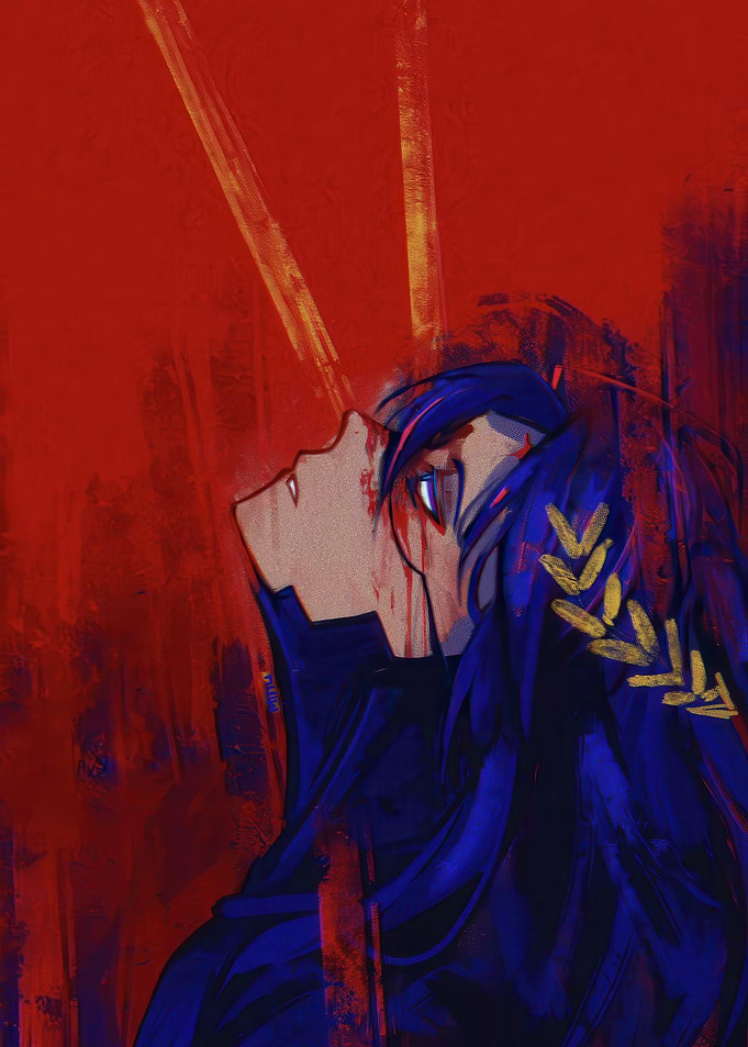 Distressed Woman with Laurel Wreath