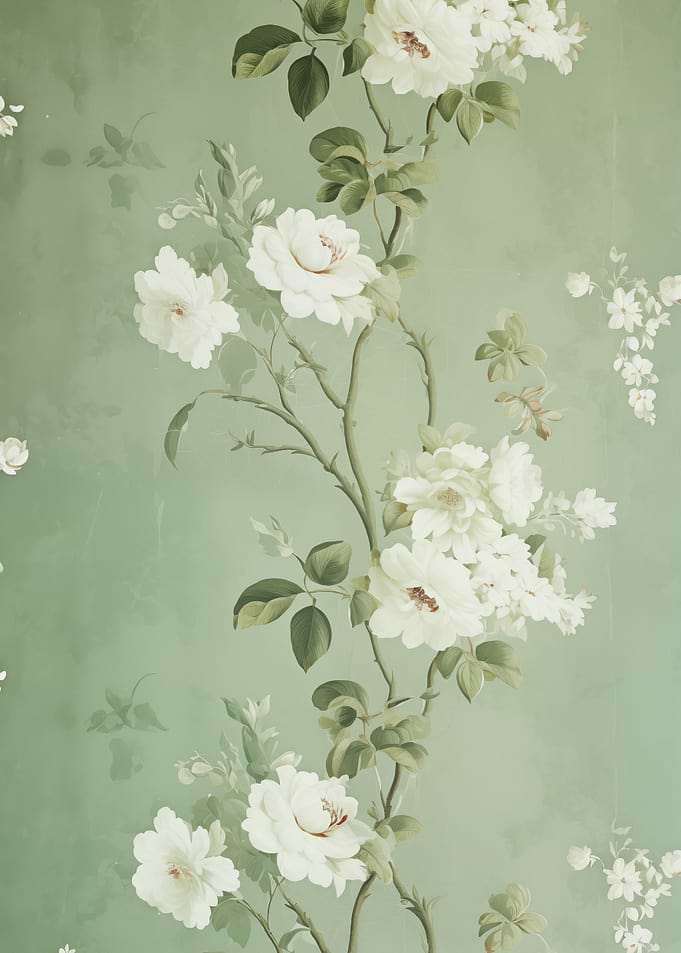 White roses Green Floral