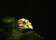 Guy Fawkes mask on grass