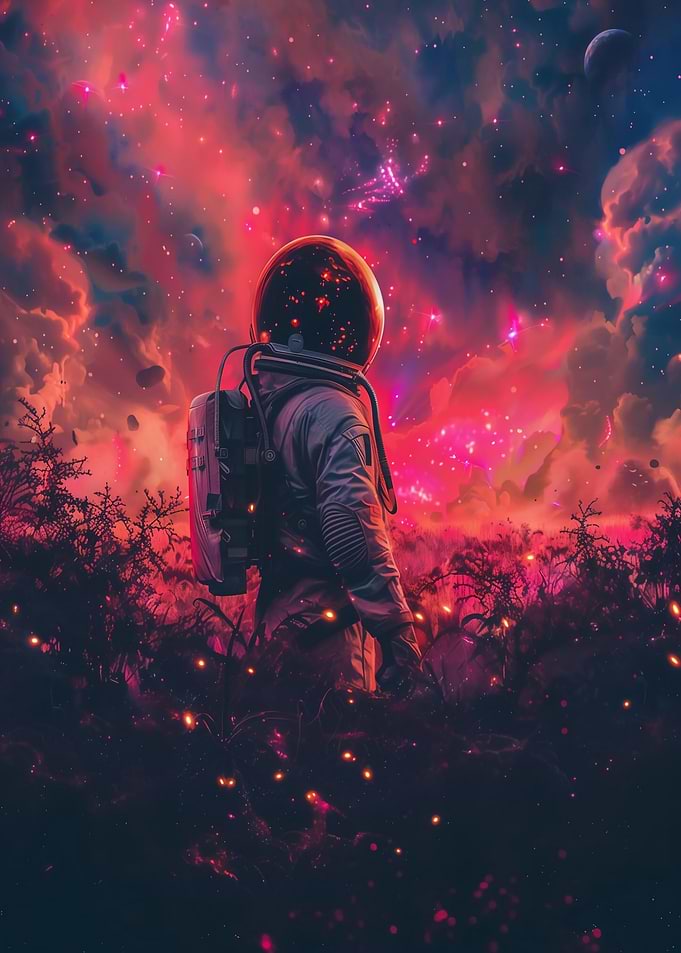 Astronaut in Cosmic Landscape