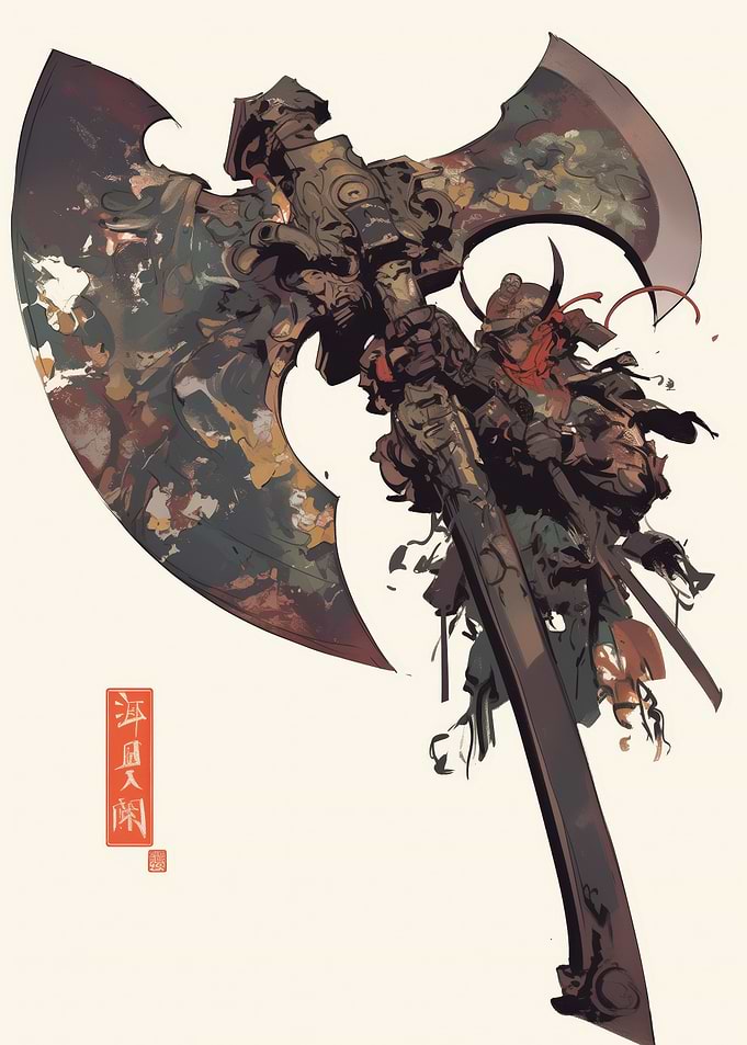 Samurai Warrior with Giant Axe
