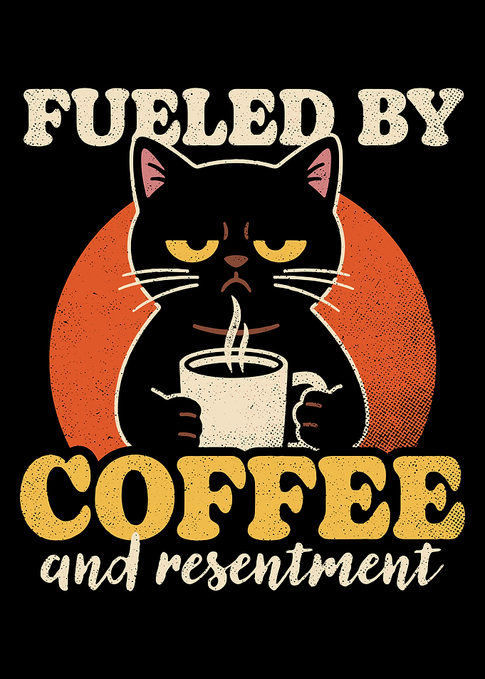 Fueled by Coffee and Resentment Cat