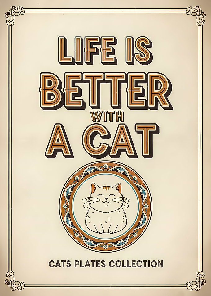 Life is better with a cat poster