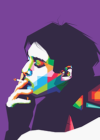 Colorful Portrait of a Person Smoking