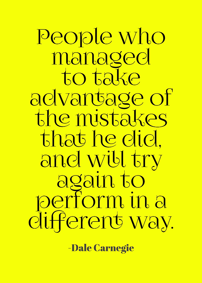 Dale Carnegie quote on yellow background