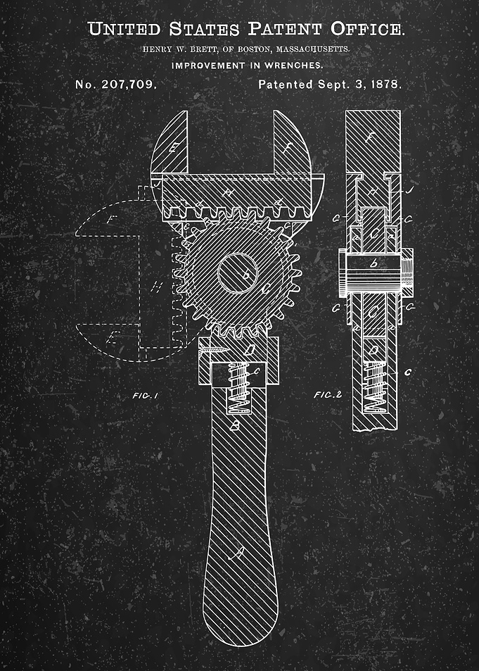 Wrench Patent Blueprint