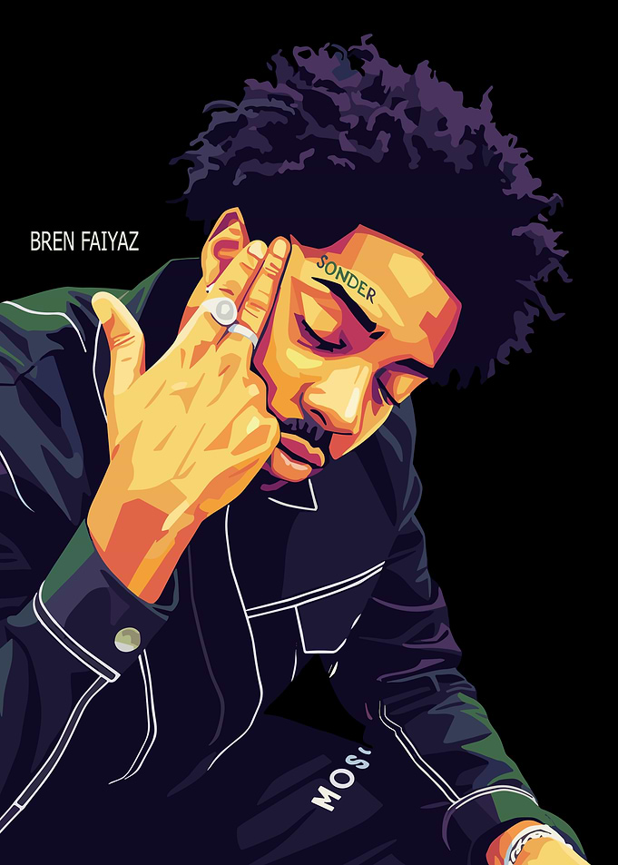 Brent Faiyaz Portrait Digital Art