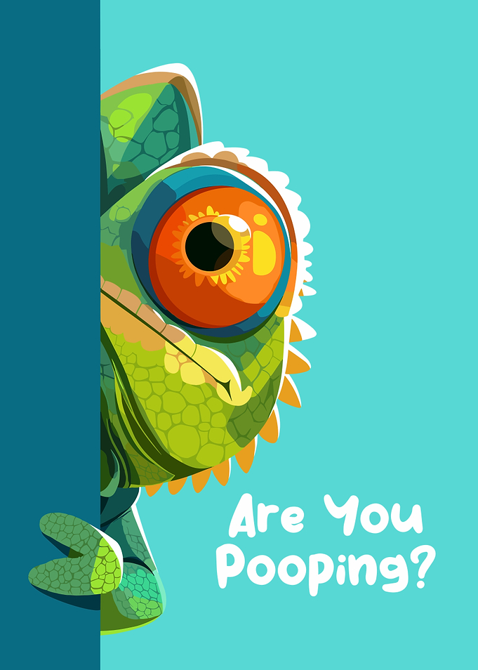 Cartoon Chameleon with Funny Text