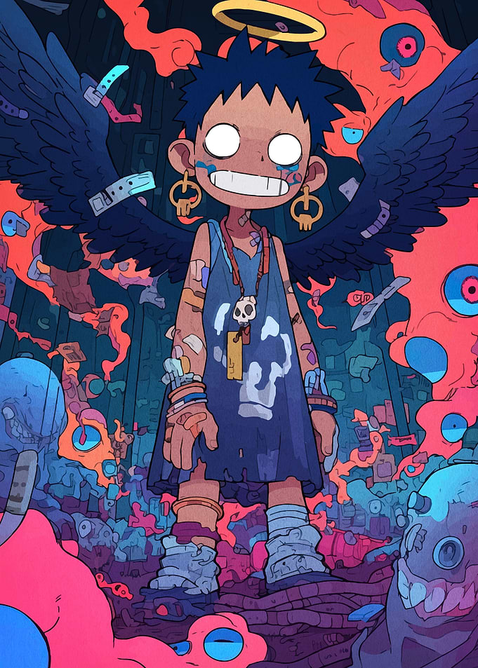 Edgy Angel Cartoon Character